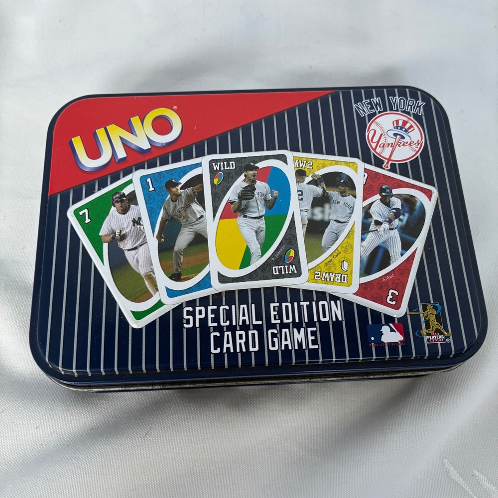 UNO Card Game NY Yankees 2006 Collectible Tin MLB Special Ed Derek Jeter A-Rod